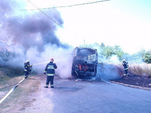 Kiégett busz busztűz Somogy