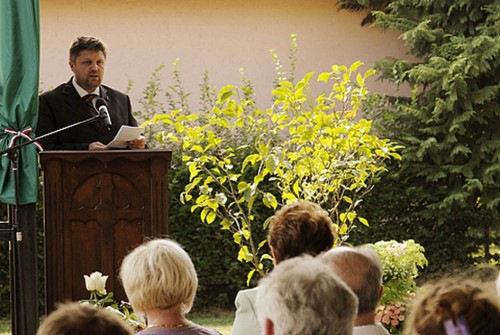 Gelencsér Attila, a somogyi közgyűlés elnöke beszél Nagybajom