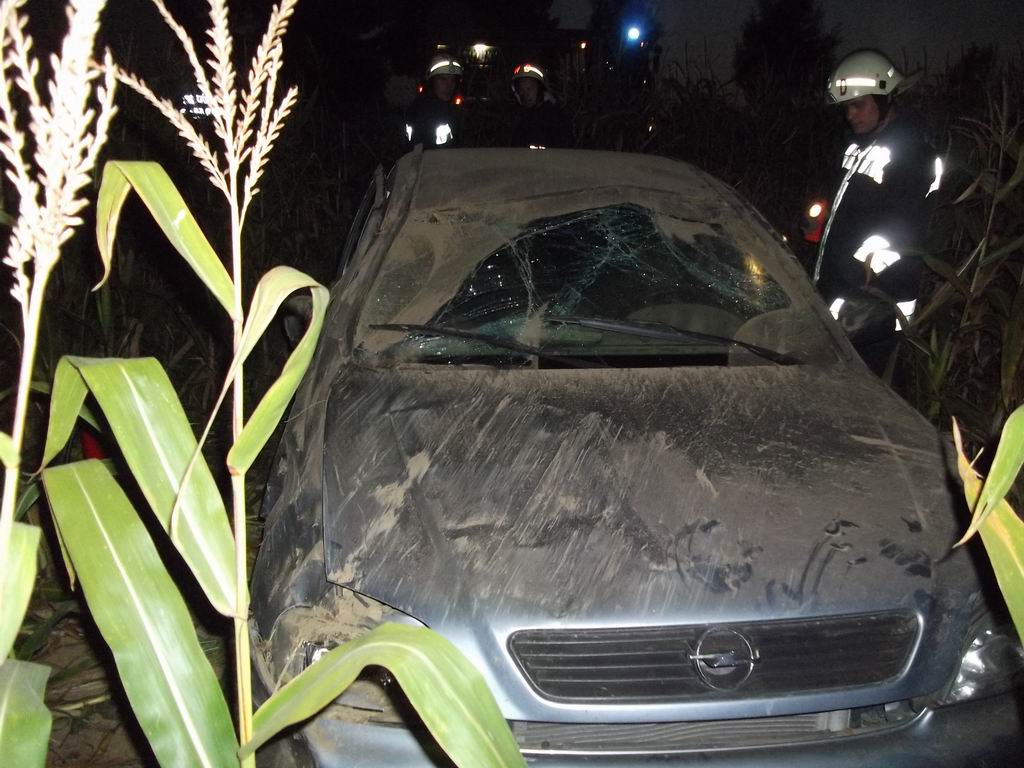 A kukoricásban landolt az autó