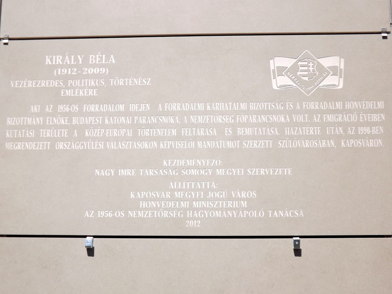 Emléktáblát kapott Király Béla