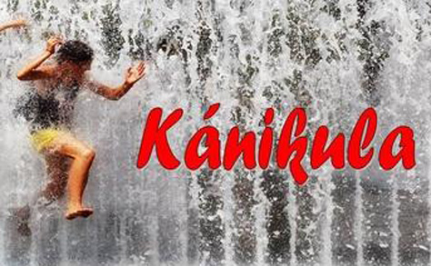 Locsolóautó és vízosztás a kánikulában Kaposváron