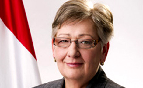 Németh Lászlóné a Somogy Megyei Kórház bokréta-ünnepségén 